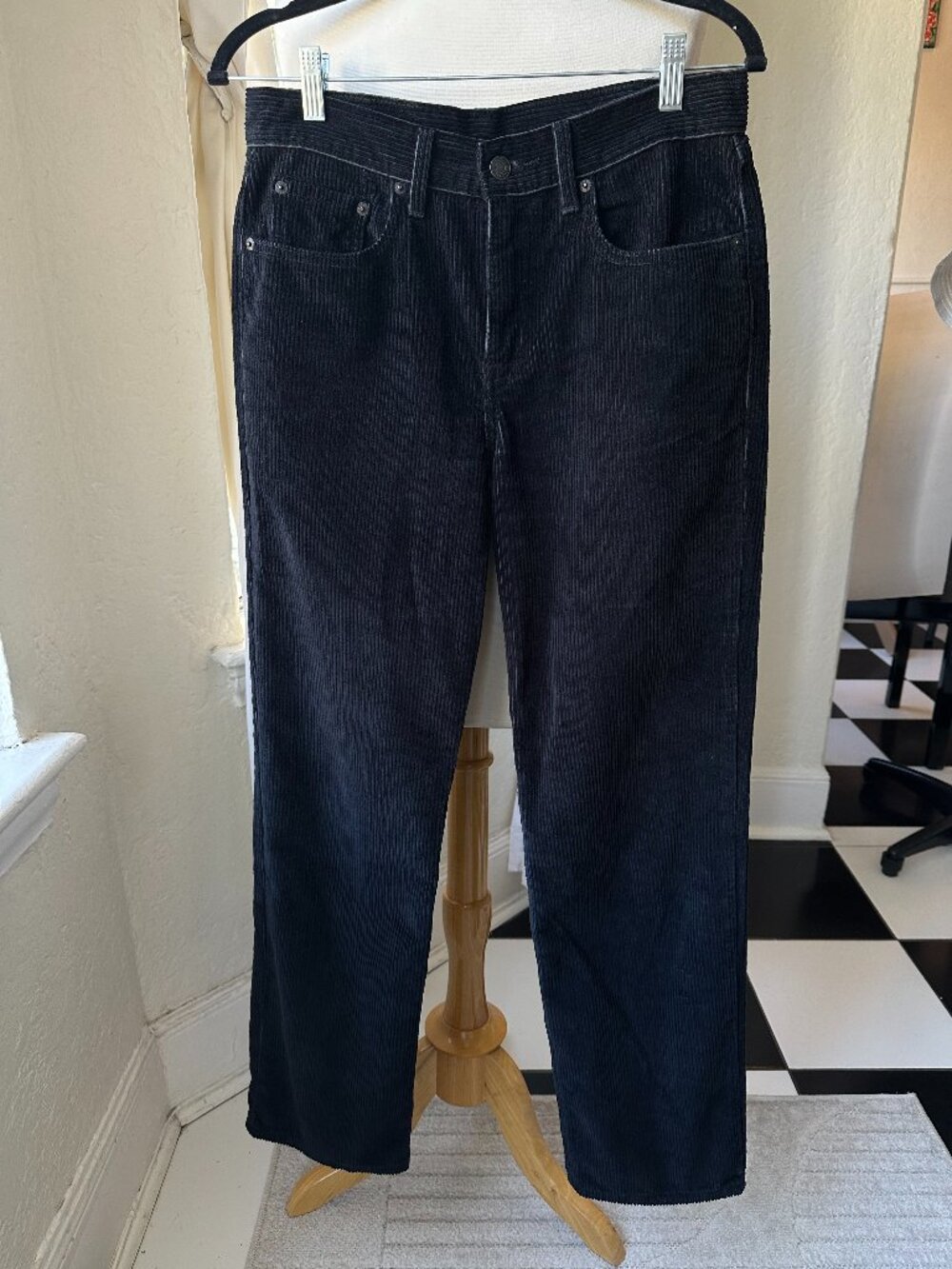 Levi’s Low Pro Black Corduroy Pants W27 L30 Straight Leg 100% Cotton